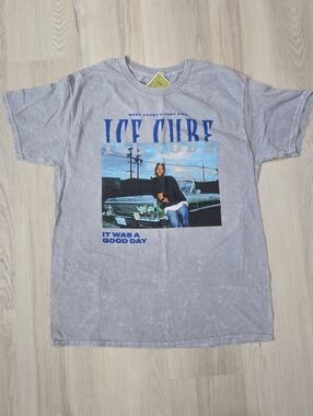 Ice Cube "Today Was A Good Day" Gray Acid Washed Graphic Tshirt Size L NWT